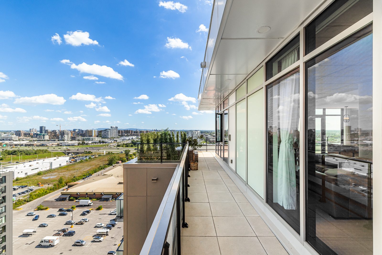 Panoramic city view from the private terrace